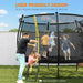 10FT Trampoline with Enclosure Net and Spring Cover in Black - Little and Giant Explorers SPORTNOW