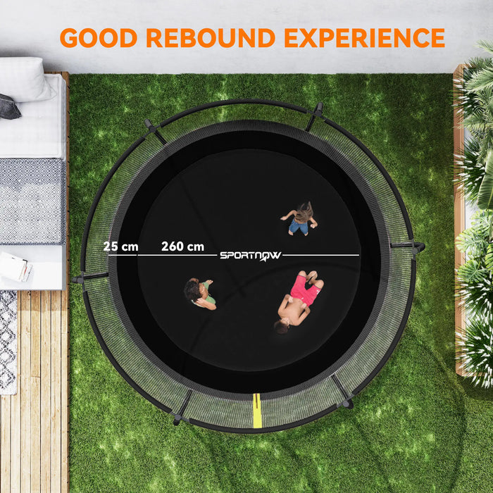 10FT Trampoline with Enclosure Net and Spring Cover in Black - Little and Giant Explorers SPORTNOW