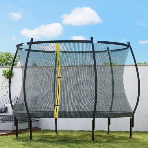 10ft Trampoline with Safety Net – Black | Outdoor Garden Trampoline - 150kg Capacity SPORTNOW - Little and Giant Explorers SPORTNOW