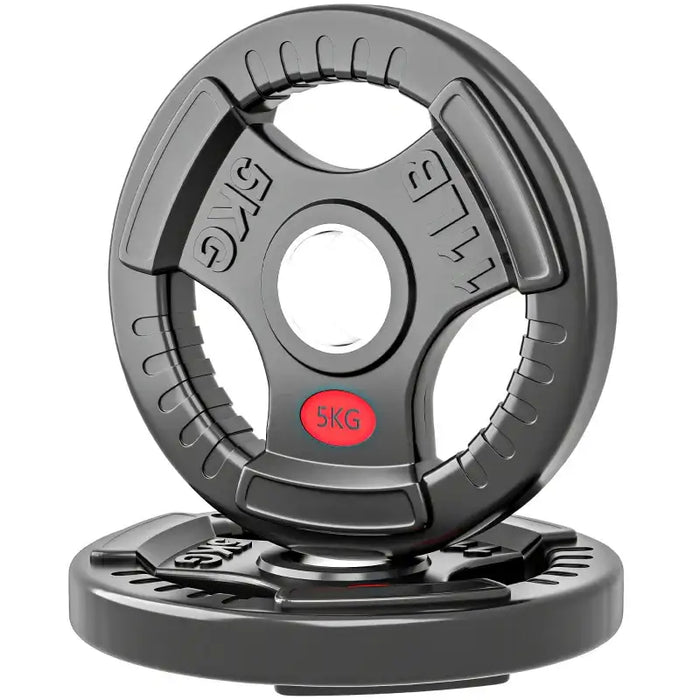 10kg Olympic Weight Plate Set – Black | 2x5kg Plates - Triple Grip and 5cm Centre Hole SPORTNOW - Little and Giant Explorers SPORTNOW