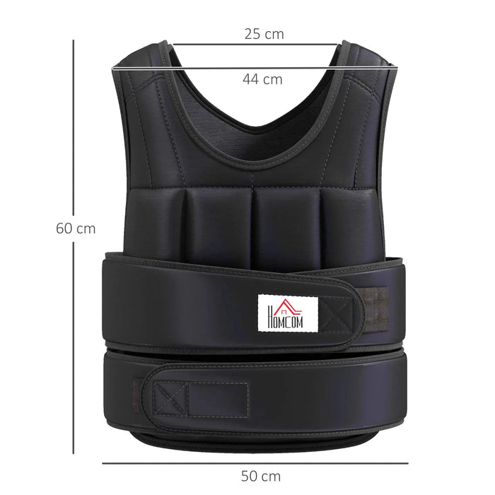 10kg Weighted Adjustable Running Vest with 38 Weight Bags - Little and Giant Explorers HOMCOM