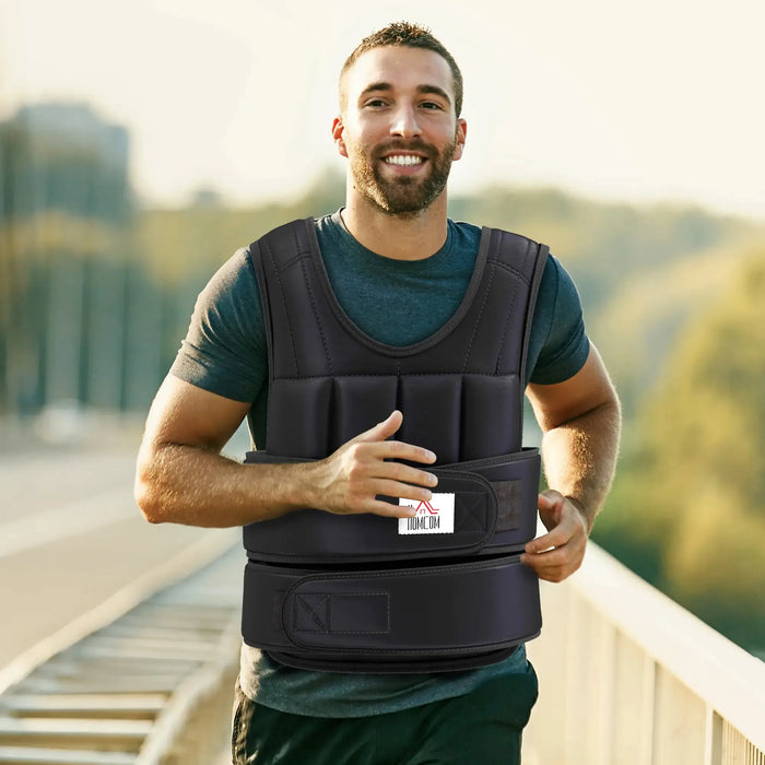 10kg Weighted Adjustable Running Vest with 38 Weight Bags - Little and Giant Explorers HOMCOM