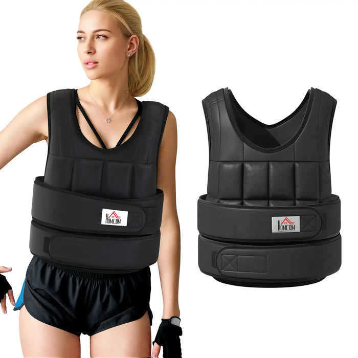 10kg Weighted Adjustable Running Vest with 38 Weight Bags - Little and Giant Explorers HOMCOM