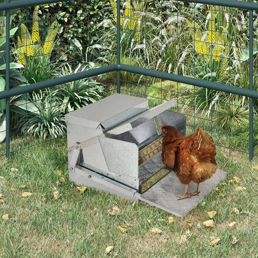 11.5KG Automatic Chicken Poultry Feeder | Rat Proof Treadle Self Opening - Little and Giant Explorers PawHut