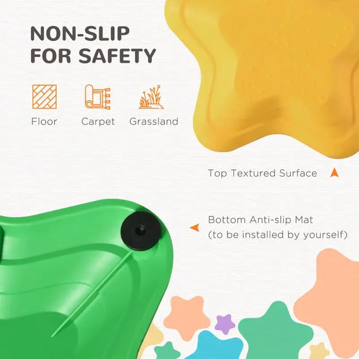 11-Piece Kids Balance Stepping Stones | Textured Surface and Non-Slip Rubber Base ZONEKIZ - Little and Giant Explorers ZONEKIZ