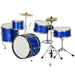 11 Piece Kids Drum Kit with Stool, Drumsticks, Pedal and Cymbals in Blue - Little and Giant Explorers AIYAPLAY