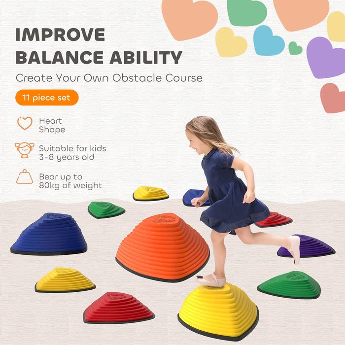 11-Piece Stepping Stones for Kids - Balance and Coordination Development | AIYAPLAY - Little and Giant Explorers AIYAPLAY