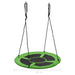 Green round tree swing with black ropes, 107 cm diameter, outdoor playground equipment