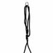 Black adjustable rope with metal rings for hammock hanging on white background