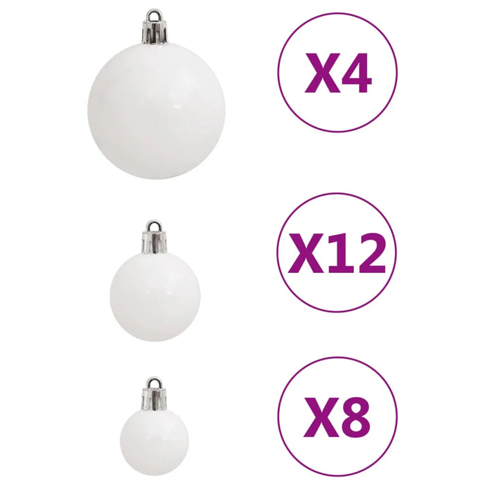 111 Piece Christmas Bauble Set in White - Little and Giant Explorers vidaXL