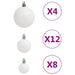 111 Piece Christmas Bauble Set in White - Little and Giant Explorers vidaXL