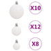 111 Piece Christmas Bauble Set in White - Little and Giant Explorers vidaXL