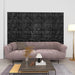 12 3D Wall Panels 'Diamond' in Black (50 x 50cm) - Little and Giant Explorers vidaXL