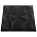 12 3D Wall Panels 'Diamond' in Black (50 x 50cm) - Little and Giant Explorers vidaXL