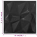 12 3D Wall Panels 'Diamond' in Black (50 x 50cm) - Little and Giant Explorers vidaXL