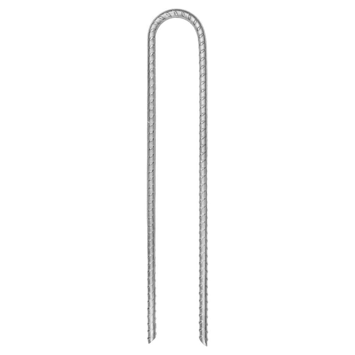 12 Galvanised Steel Tent Pegs - U-shaped - 30cm - Ø7mm - Little and Giant Explorers vidaXL