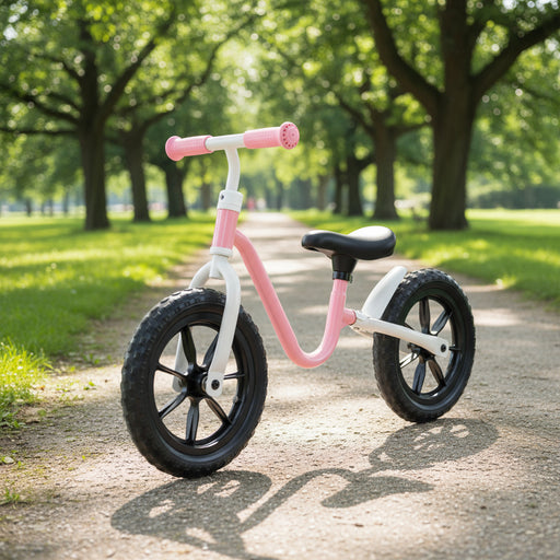 12” Kids Balance Bike – Pink | Adjustable Seat and Handlebar with EVA Wheels COSTWAY - Little and Giant Explorers Costway