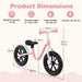 12” Kids Balance Bike – Pink | Adjustable Seat and Handlebar with EVA Wheels COSTWAY - Little and Giant Explorers Costway