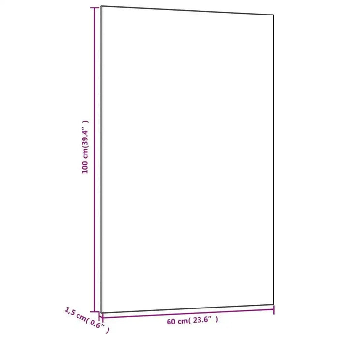 Blank stretched canvas 100x60x1.5 cm with dimensions labeled for artists