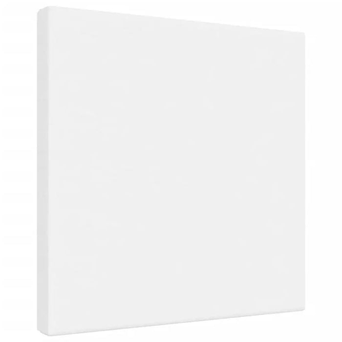 Blank white stretched canvas for painting, close-up view, art supplies product photo