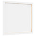 Back view of a stretched blank canvas on a wooden frame for painting, 40x40x1.5 cm