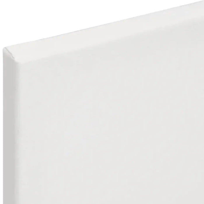 Close-up of blank white stretched canvas for painting, professional artist surface