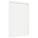 Back view of a white stretched artist canvas on wooden frame, 60x40 cm, blank surface