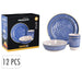 12 Piece Camping Tableware Set in Melamine Blue - Little and Giant Explorers Redcliffs