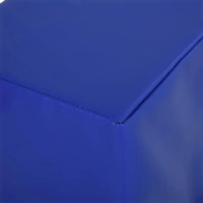 Close up of blue soft foam block from activity play set for kids