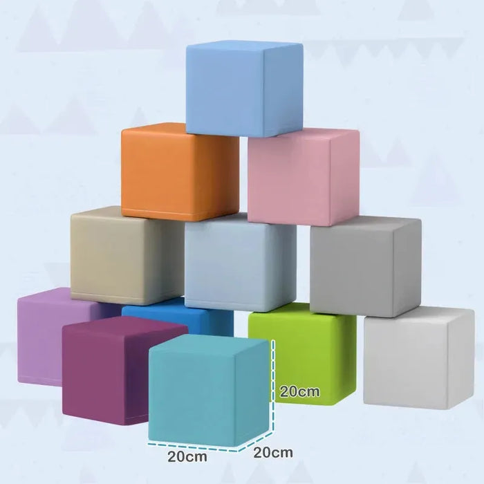 12-Piece Soft Play Blocks - Little and Giant Explorers HOMCOM