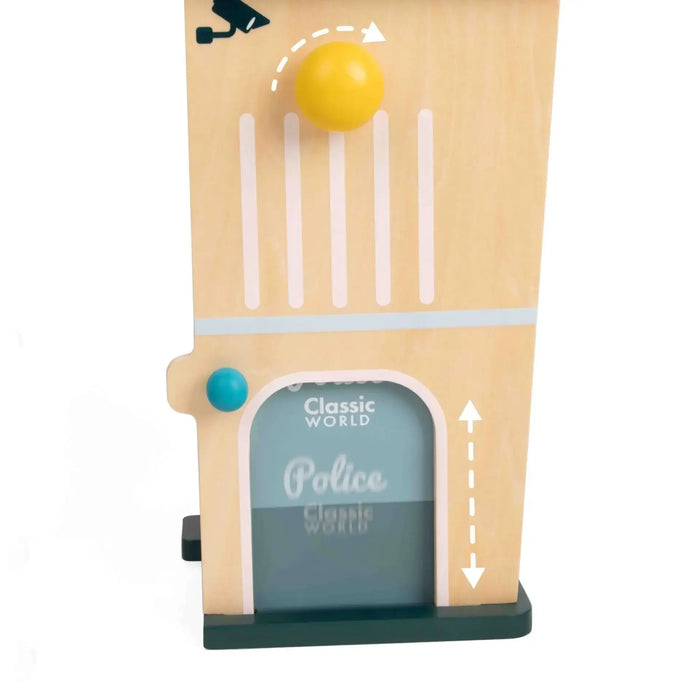 12-Piece Wooden Police Station Playset | Vehicles, Helicopter, Officers and Accessories CLASSIC WORLD - Little and Giant Explorers Classic World