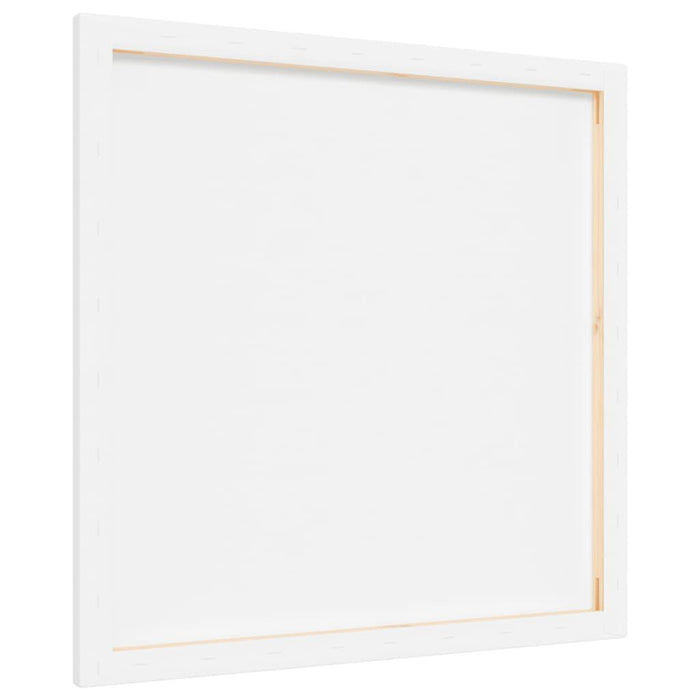 12 Stretched Canvases in White Fabric and Solid Wood Pine (50 x 50 x 1.5cm) - Little and Giant Explorers vidaXL