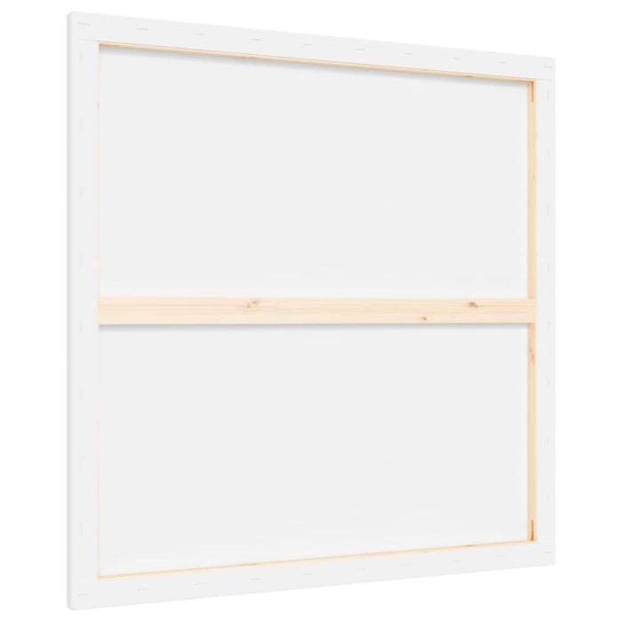 12 Stretched Canvases in White Fabric and Solid Wood Pine (60 x 60 x 1.5cm) - Little and Giant Explorers vidaXL