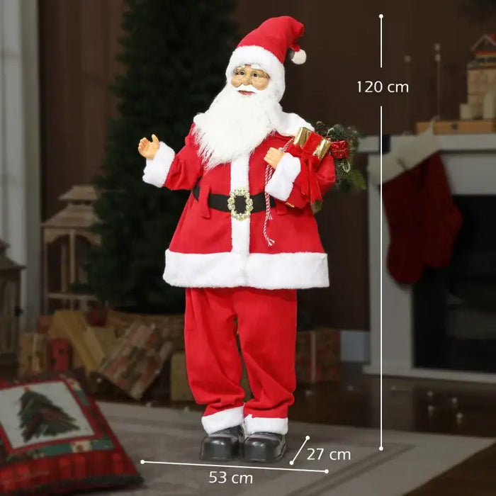 120cm Animated Life-Size Santa Claus | Lights, Music and Voice Activation HOMCOM - Little and Giant Explorers HOMCOM
