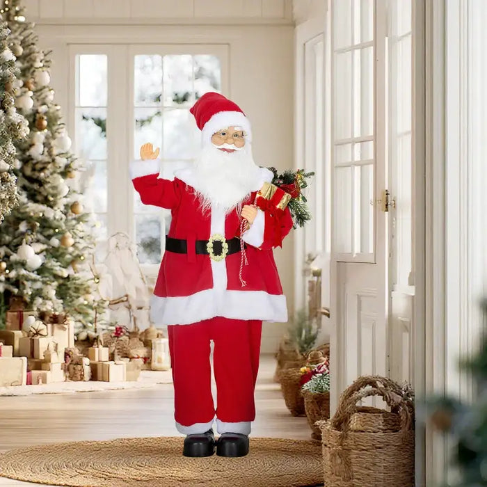120cm Animated Life-Size Santa Claus | Lights, Music and Voice Activation HOMCOM - Little and Giant Explorers HOMCOM