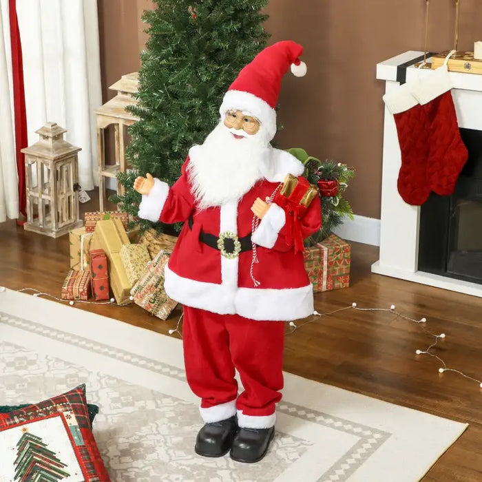 120cm Animated Life-Size Santa Claus | Lights, Music and Voice Activation HOMCOM - Little and Giant Explorers HOMCOM