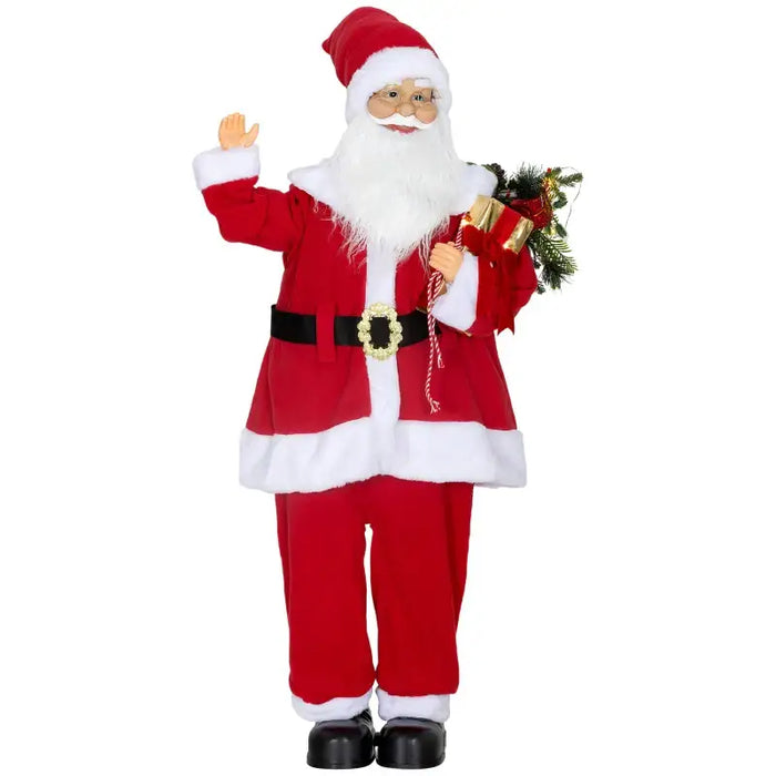 120cm Animated Life-Size Santa Claus | Lights, Music and Voice Activation HOMCOM - Little and Giant Explorers HOMCOM