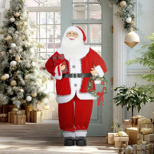 120cm Animated Santa Claus | Sound-Activated with Wreath and Gift HOMCOM - Little and Giant Explorers HOMCOM