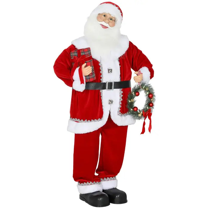 120cm Animated Santa Claus | Sound-Activated with Wreath and Gift HOMCOM - Little and Giant Explorers HOMCOM