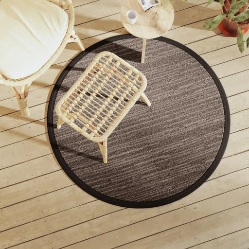 120cm ARAKIL Round Outdoor Carpet – Brown | Reversible Double-Layer Jacquard Design VIDAXL - Little and Giant Explorers vidaXL