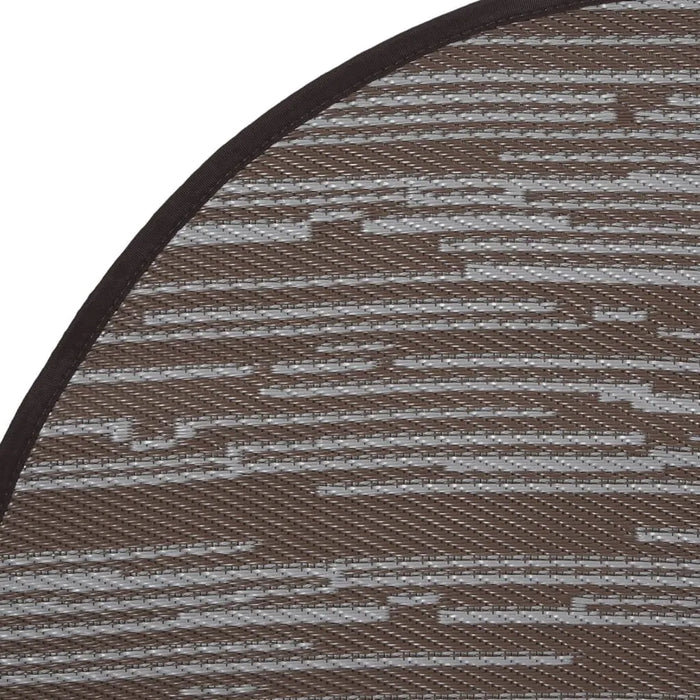 120cm ARAKIL Round Outdoor Carpet – Brown | Reversible Double-Layer Jacquard Design VIDAXL - Little and Giant Explorers vidaXL