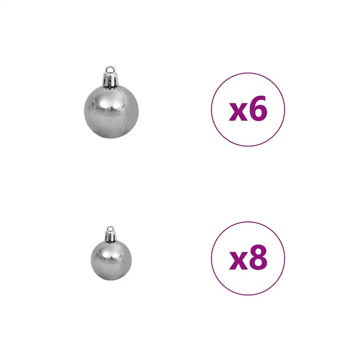 120cm Artificial Christmas Tree - White | LED Strip Lights - White and Grey Baubles VIDAXL - Little and Giant Explorers vidaXL