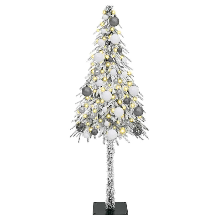120cm Artificial Christmas Tree - White | LED Strip Lights - White and Grey Baubles VIDAXL - Little and Giant Explorers vidaXL