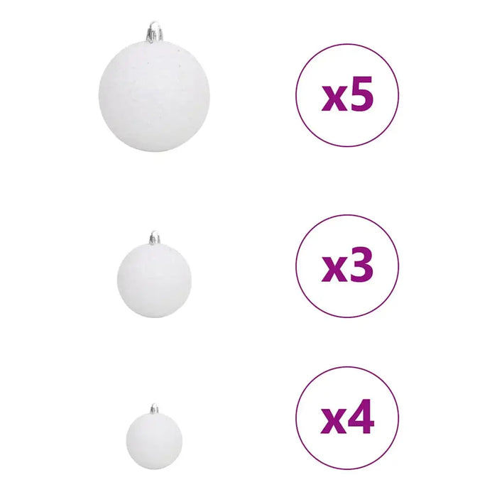 120cm Artificial Christmas Tree - White | LED Strip Lights - White and Grey Baubles VIDAXL - Little and Giant Explorers vidaXL