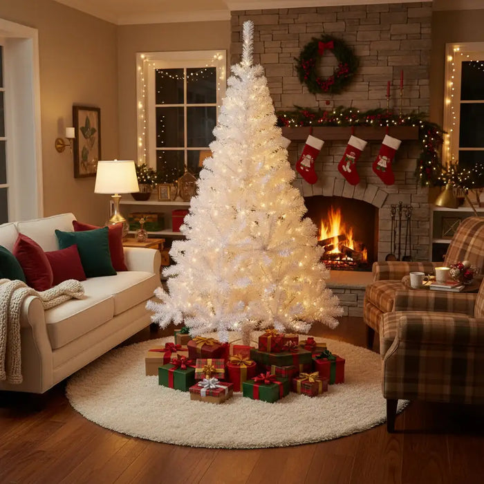 120cm Artificial Half Christmas Tree – White | Realistic PVC Branches VIDAXL - Little and Giant Explorers vidaXL