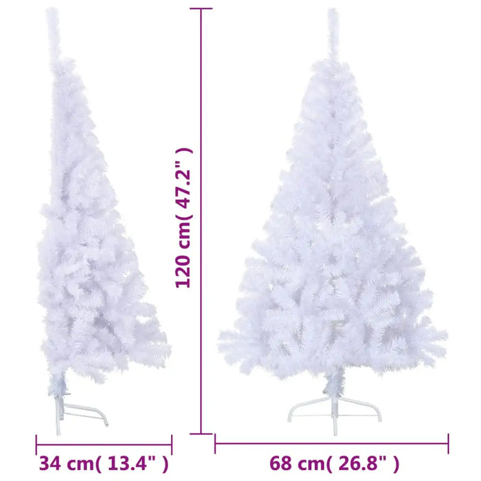 120cm Artificial Half Christmas Tree – White | Realistic PVC Branches VIDAXL - Little and Giant Explorers vidaXL