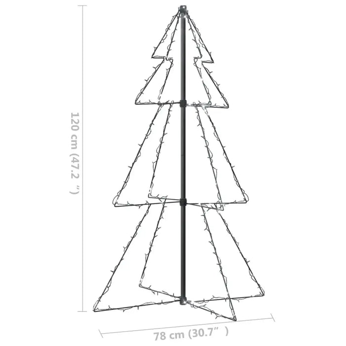 Christmas Cone Tree 160 LEDs in Cold White (78 x 120cm) - Little and Giant Explorers vidaXL