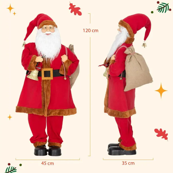 120cm Life-Size Animated Santa Claus | Sound Activated - Singing and Dancing HOMCOM - Little and Giant Explorers HOMCOM