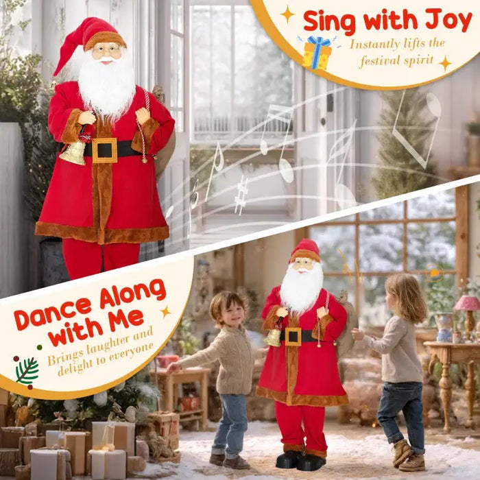 120cm Life-Size Animated Santa Claus | Sound Activated - Singing and Dancing HOMCOM - Little and Giant Explorers HOMCOM