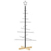 Metal Christmas Tree with Wooden Base in Black 120cm - Little and Giant Explorers vidaXL